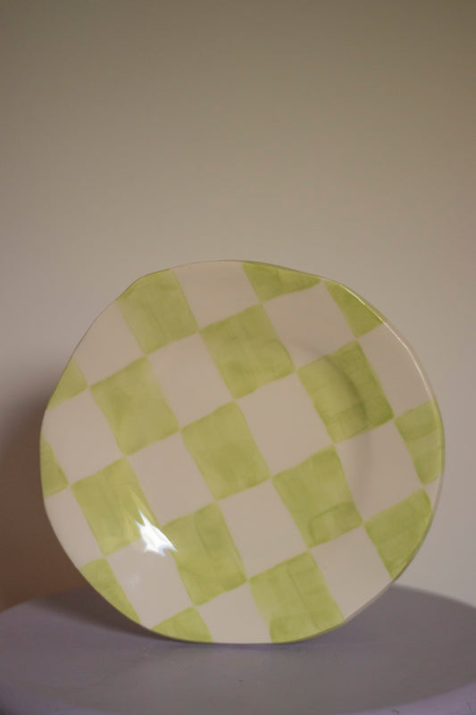 Piatto a scacchi verde